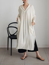 Solid Color Loose Irregular Split Shirt Dress